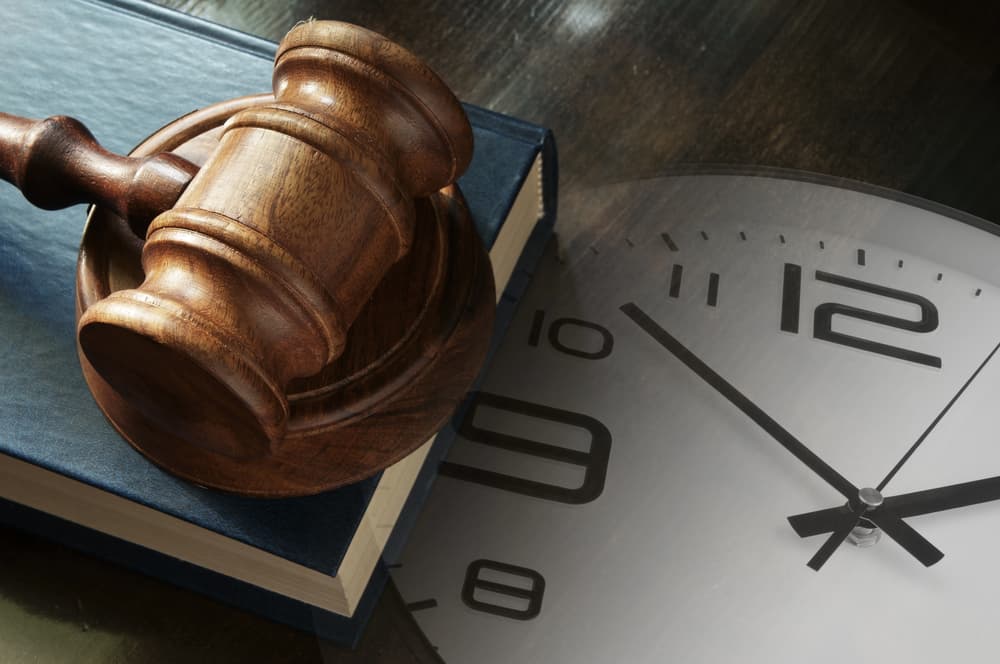 Judge's Hammer & a clock in background